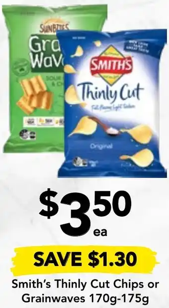 Drakes Smith's Thinly Cut Chips or Grainwaves 170g-175g offer