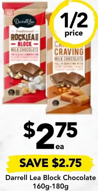 Darrell Lea Block Chocolate 160g-180g