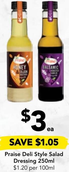 Drakes Praise Deli Style Salad Dressing 250ml offer