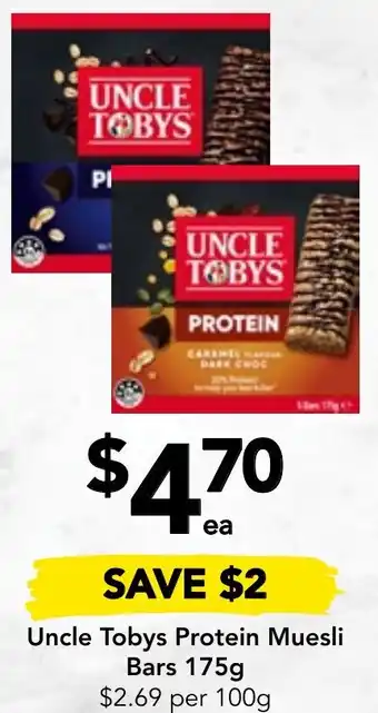 Drakes Uncle Tobys Protein Muesli Bars 175g offer