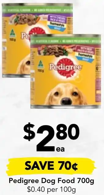 Drakes Pedigree Dog Food 700g offer