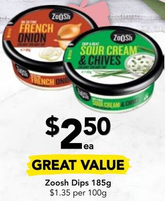 Drakes Zoosh Dips 185g offer