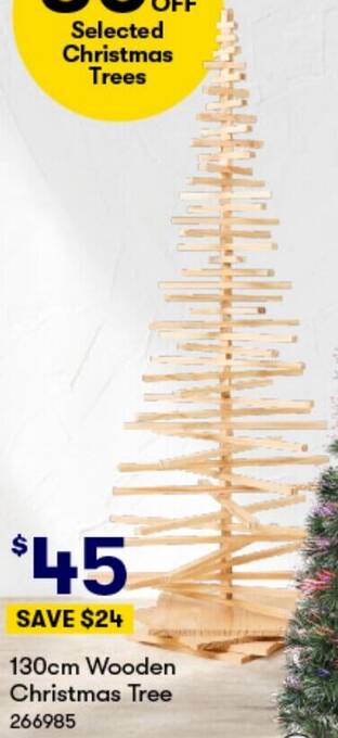 BIG W 130cm Wooden Christmas Tree offer