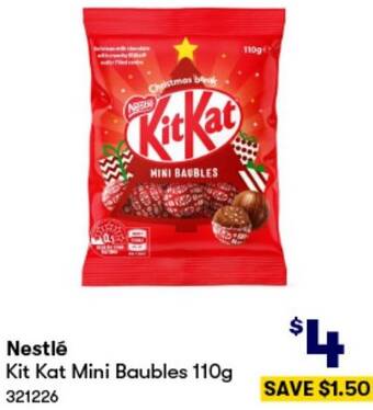 BIG W Nestlé Kit Kat Mini Baubles 110g offer