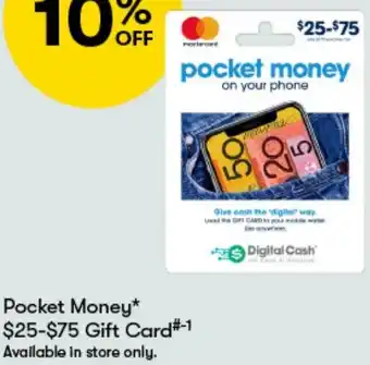 Pocket Money $25-$75 Gift Card