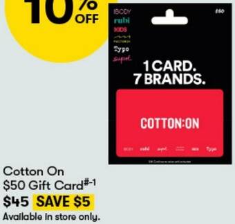 BIG W Cotton On $50 Gift Card offer