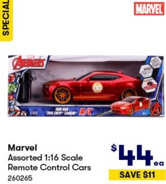BIG W Marvel Assorted 1:16 Scale Remote Control Cars offer