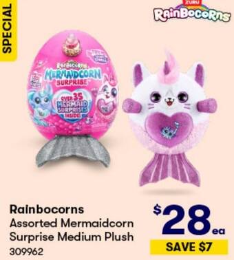 BIG W Rainbocorns Assorted Mermaidcorn Surprise Medium Plush offer