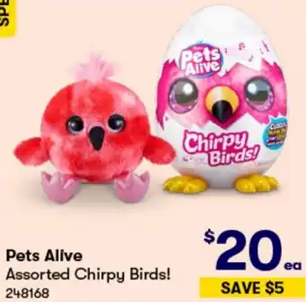 BIG W Pets Alive Assorted Chirpy Birds offer