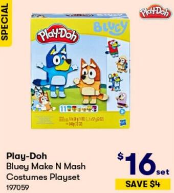 BIG W Play-Doh Bluey Make N Mash Costumes Playset offer