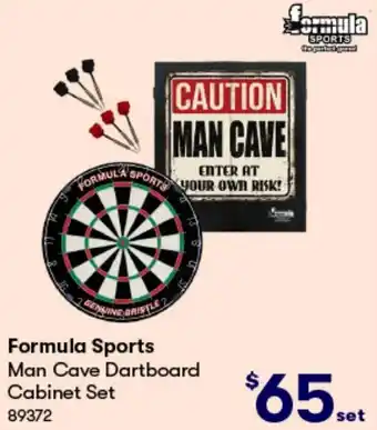 BIG W Formula Sports Man Cave Dartboard Cabinet Set offer