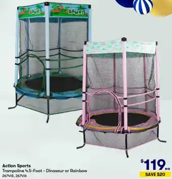 Action Sports Trampoline 4.5-Foot - Dinosaur or Rainbow