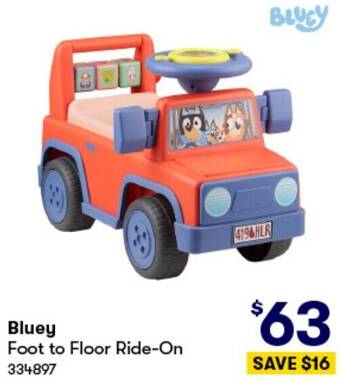 BIG W Bluey Foot to Floor Ride-On offer
