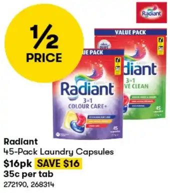 Radiant 45-Pack Laundry Capsules