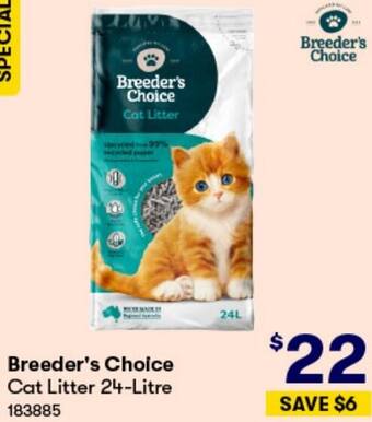 BIG W Breeder's Choice Cat Litter 24-Litre offer