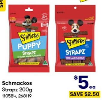 BIG W Schmackos Strapz 200g offer