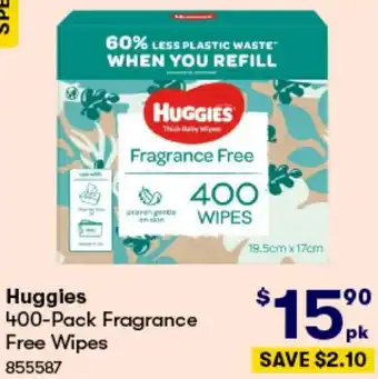 Huggies 400-Pack Fragrance Free Wipes
