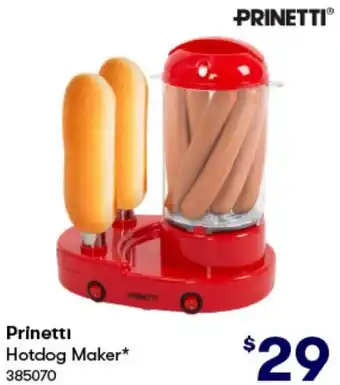 BIG W Prinetti Hotdog Maker offer