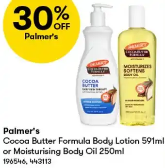 BIG W Palmer's Cocoa Butter Formula Body Lotion 591ml or Moisturising Body Oil 250ml offer