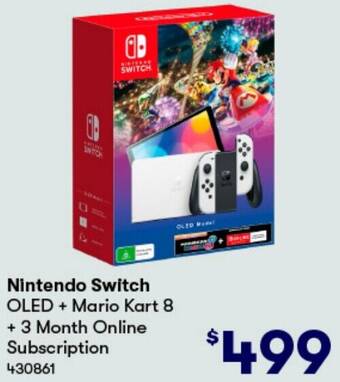 BIG W Nintendo Switch OLED + Mario Kart 8 + 3 Month Online Subscription offer