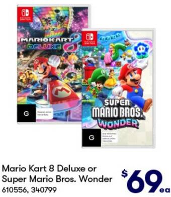 BIG W Mario Kart 8 Deluxe or Super Mario Bros. Wonder offer