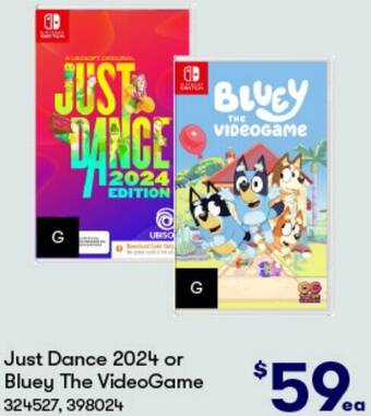 BIG W Just Dance 2024 or Bluey The VideoGame offer