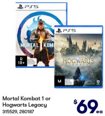 BIG W Mortal Kombat 1 or Hogwarts Legacy offer
