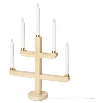 IKEA Stråla led 5-armed candelabra, pine, 56 cm offer