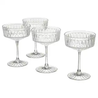 IKEA Sällskaplig champagne coupe, clear glass/patterned, 21 cl offer