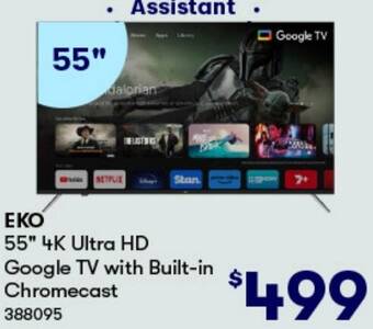 BIG W ΕΚΟ 55" 4K Ultra HD Google TV with Built-in Chromecast offer