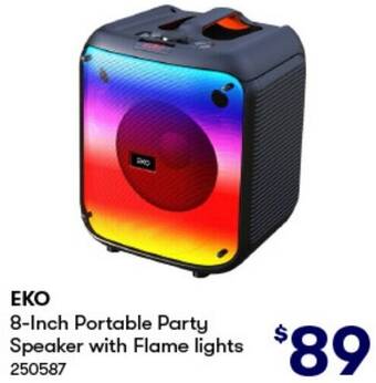 BIG W ΕΚΟ 8-Inch Portable Speaker with Flame lights offer