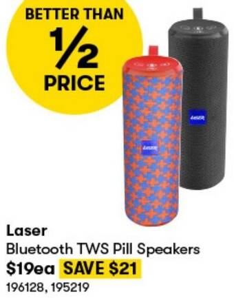 BIG W Laser Bluetooth TWS Pill Speakers offer