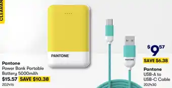 BIG W Pantone Power Bank Portable Battery 5000mAh offer