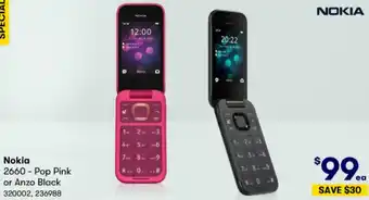BIG W Nokia 2660-Pop Pink or Anzo Black offer
