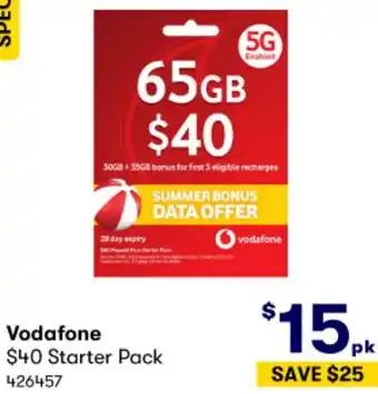 BIG W Vodafone $40 Starter Pack offer