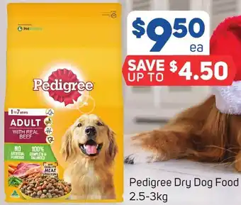 Foodland Pedigree Dry Dog Food 2.5-3kg offer