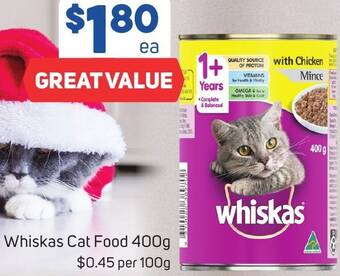 Foodland Whiskas Cat Food 400g offer