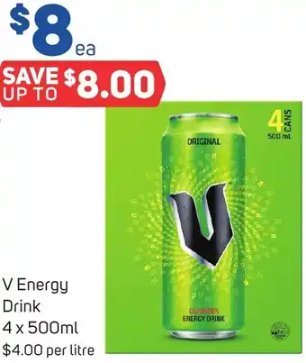 V Energy Drink 4 x 500ml