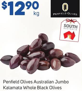 Foodland Penfield Olives Australian Jumbo Kalamata Whole Black Olives offer
