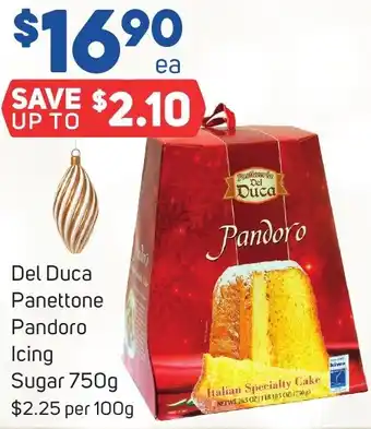 Foodland Del Duca Panettone Pandoro Icing Sugar 750g offer