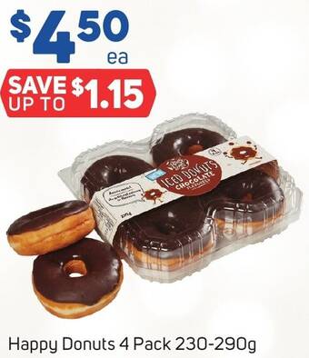 Foodland Happy Donuts 4 Pack 230-290g offer