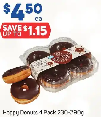 Foodland Happy Donuts 4 Pack 230-290g offer