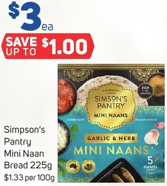 Foodland Simpson's Pantry Mini Naan Bread 225g offer