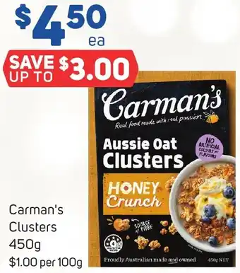 Foodland Carman's Clusters 450g offer