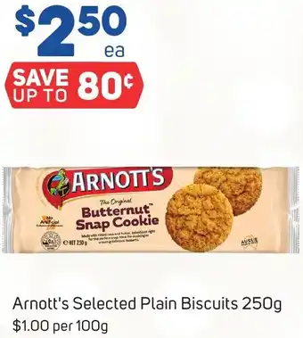 Foodland Arnott's Selected Plain Biscuits 250g offer