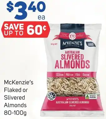 McKenzie's Flaked or Slivered Almonds 80-100g