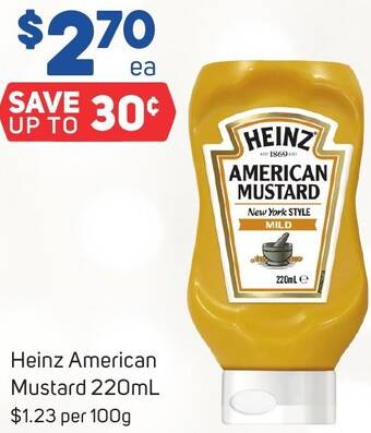 Foodland Heinz American Mustard 220mL offer