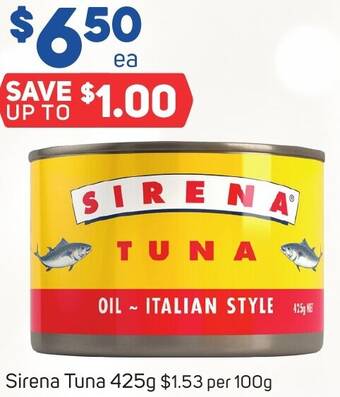 Foodland Sirena Tuna 425g offer
