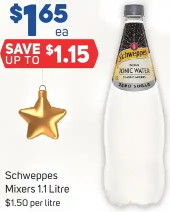 Foodland Schweppes Mixers 1.1 Litre offer