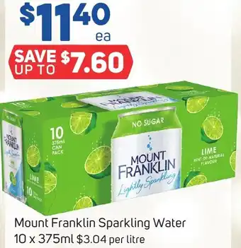 Foodland Mount Franklin Sparkling Water 10 x 375ml offer